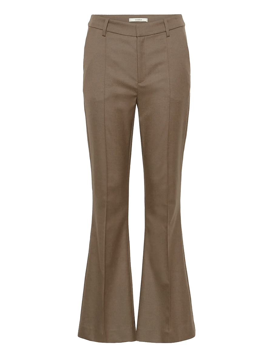 Gestuz - GZpaula HW flared pants - alt laiad püksid - dark timberwolf melange - 1
