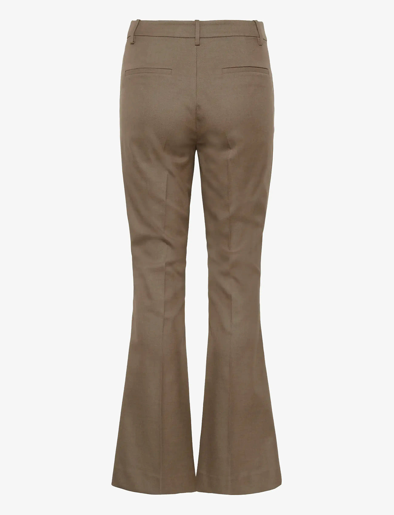 Gestuz - GZpaula HW flared pants - utsvängda byxor - dark timberwolf melange - 2