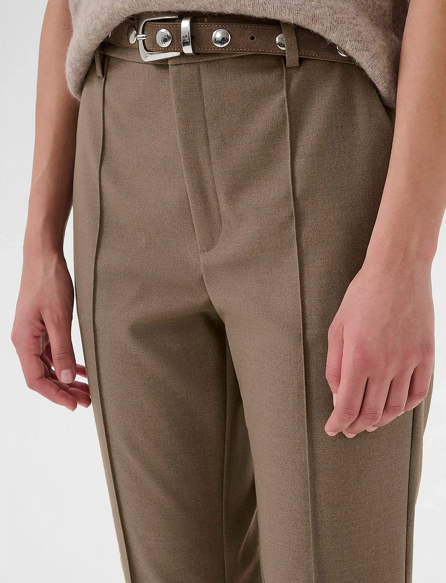 Gestuz - GZpaula HW flared pants - alt laiad püksid - dark timberwolf melange - 5