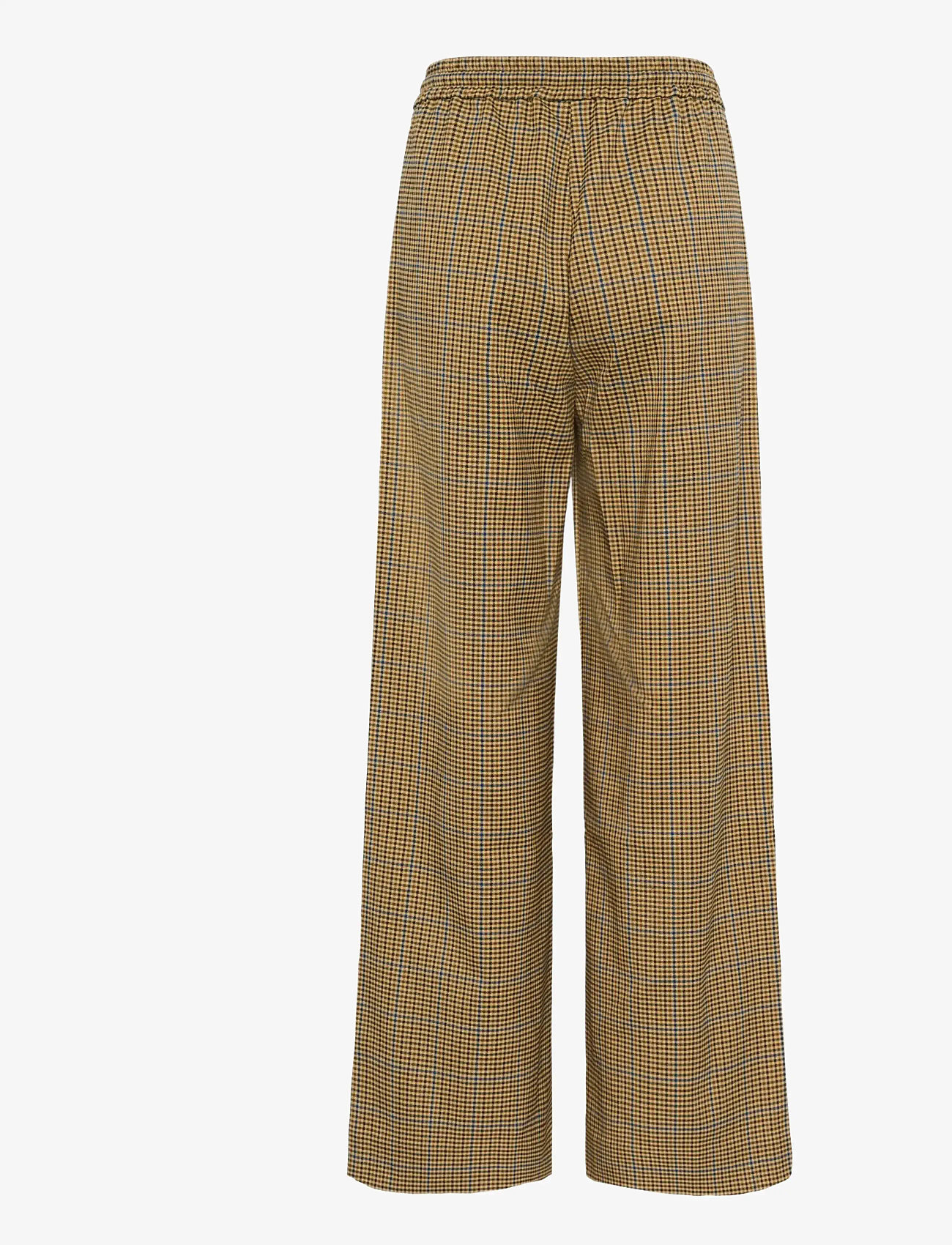 Gestuz - GZchicca HW pants - laia säärega püksid - corn/brown/blue check - 2