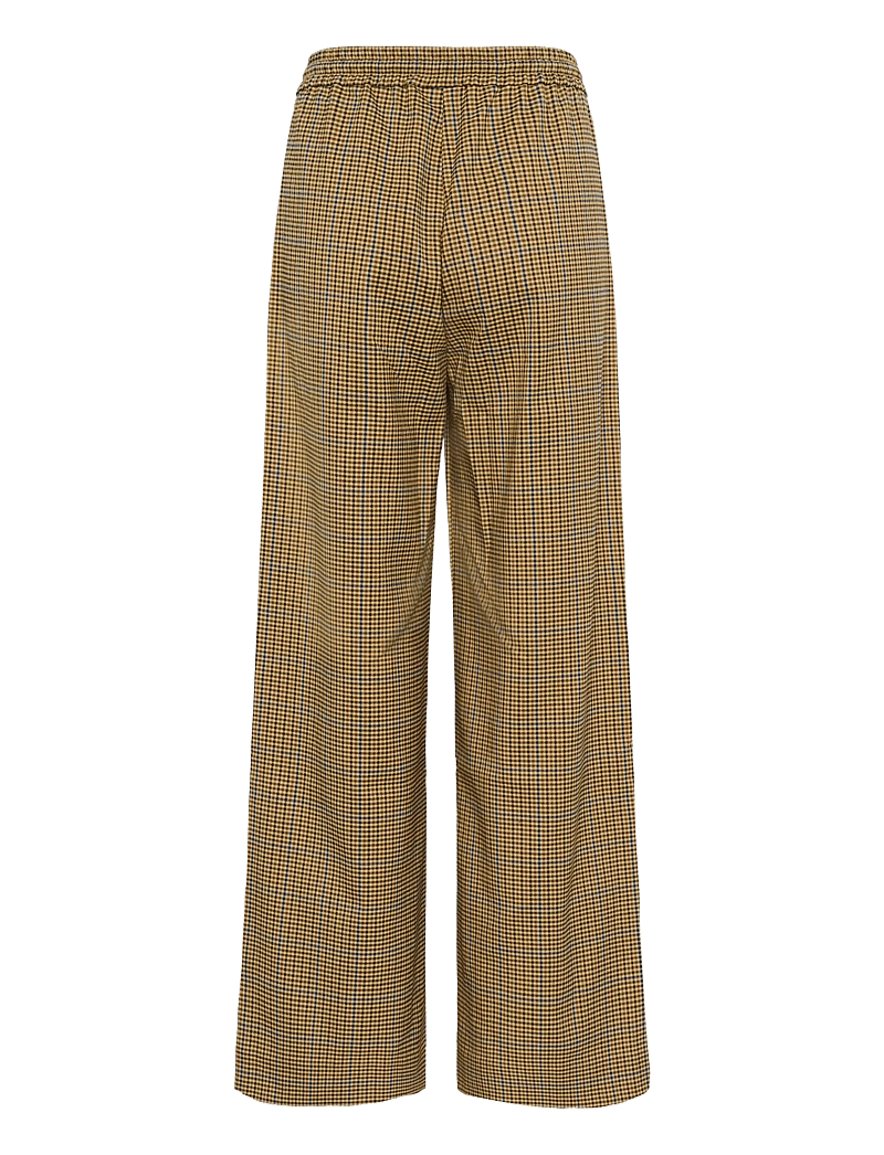 Gestuz - GZchicca HW pants - bukser med brede ben - corn/brown/blue check - 2