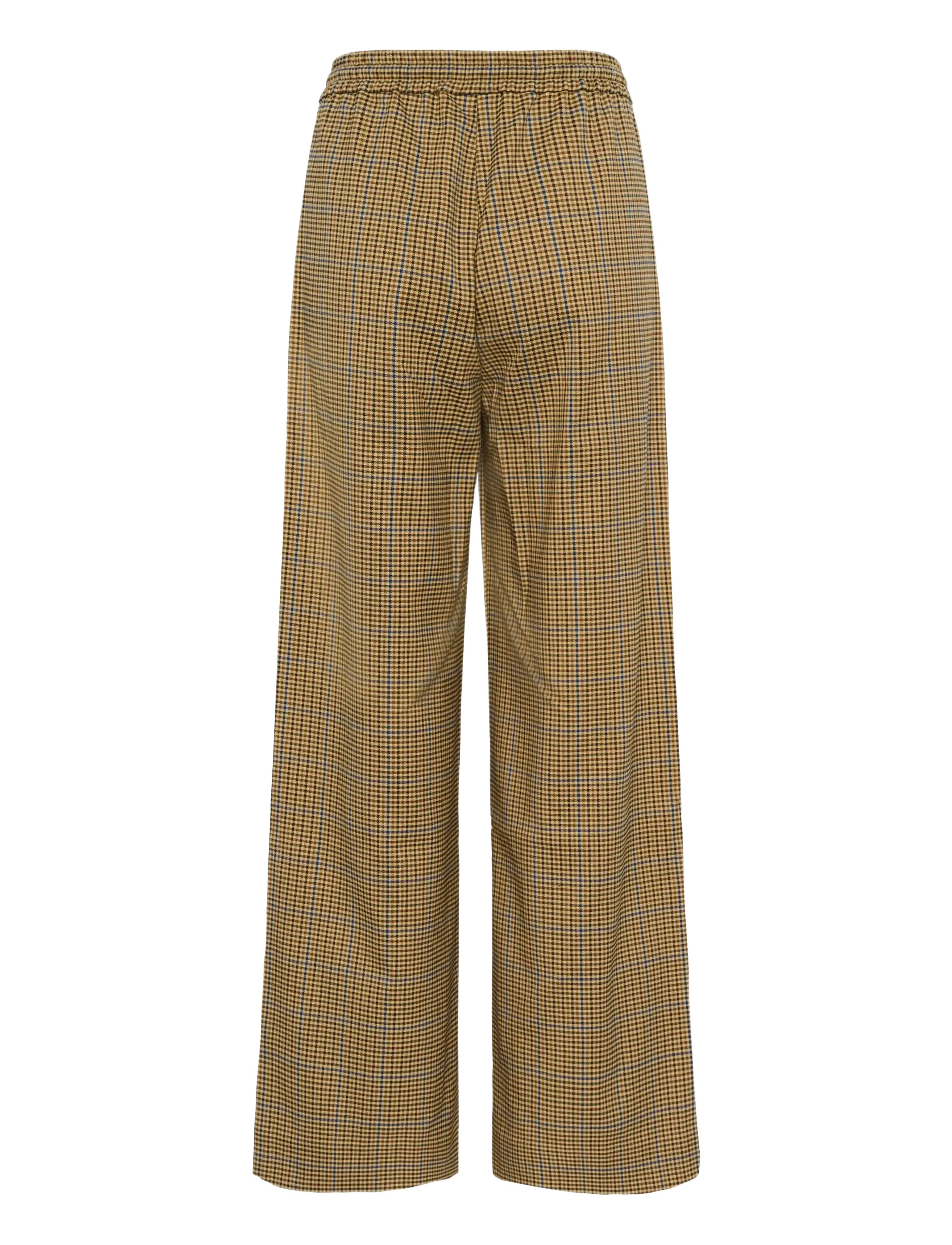Gestuz - GZchicca HW pants - bukser med brede ben - corn/brown/blue check - 2