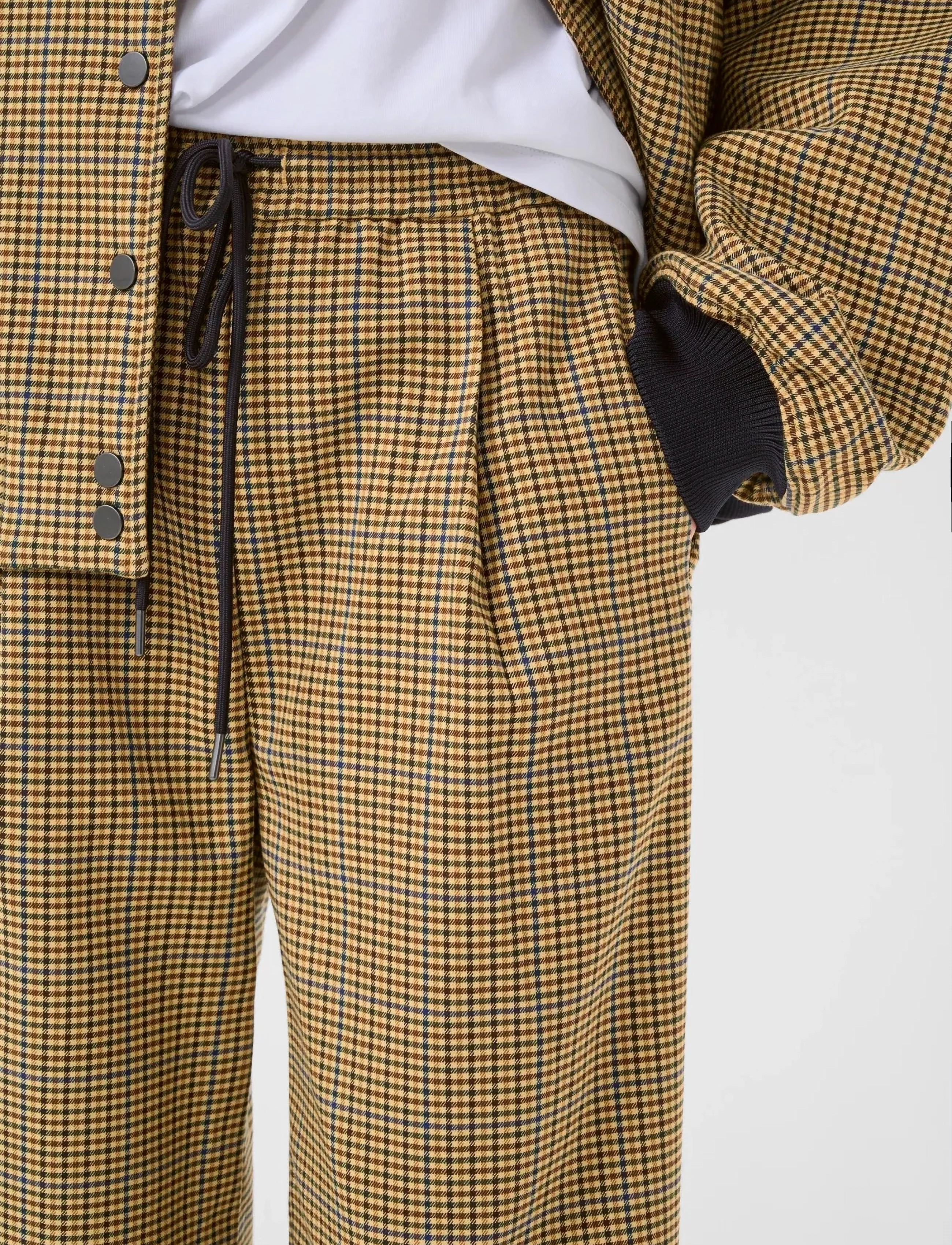 Gestuz - GZchicca HW pants - bukser med brede ben - corn/brown/blue check - 5