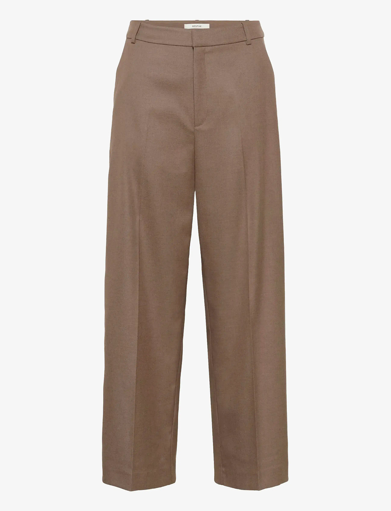 Gestuz - GZpaula MW straight pants NOOS - straight leg hosen - dark timberwolf melange - 0