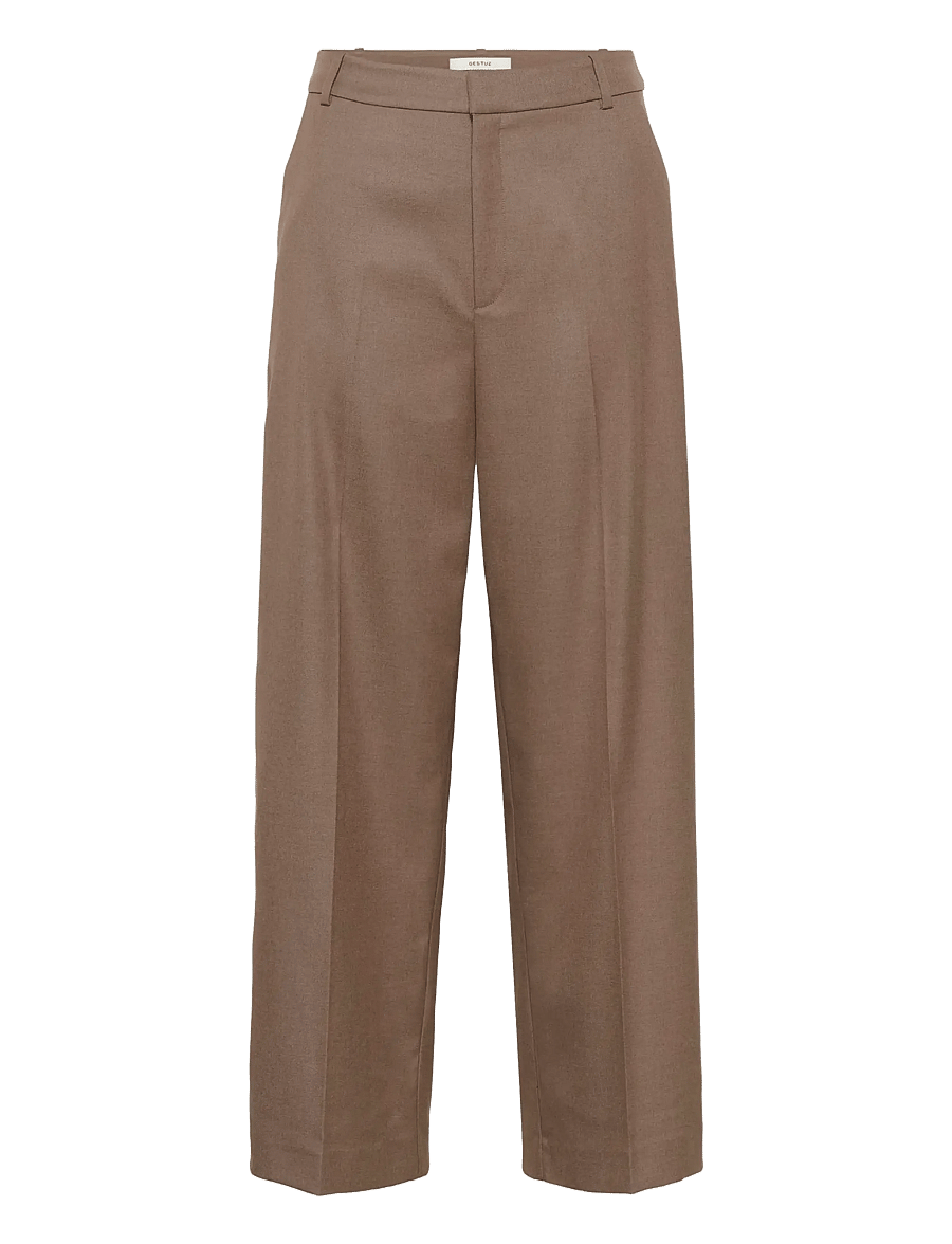 Gestuz - GZpaula MW straight pants NOOS - hose mit geradem bein - dark timberwolf melange - 0