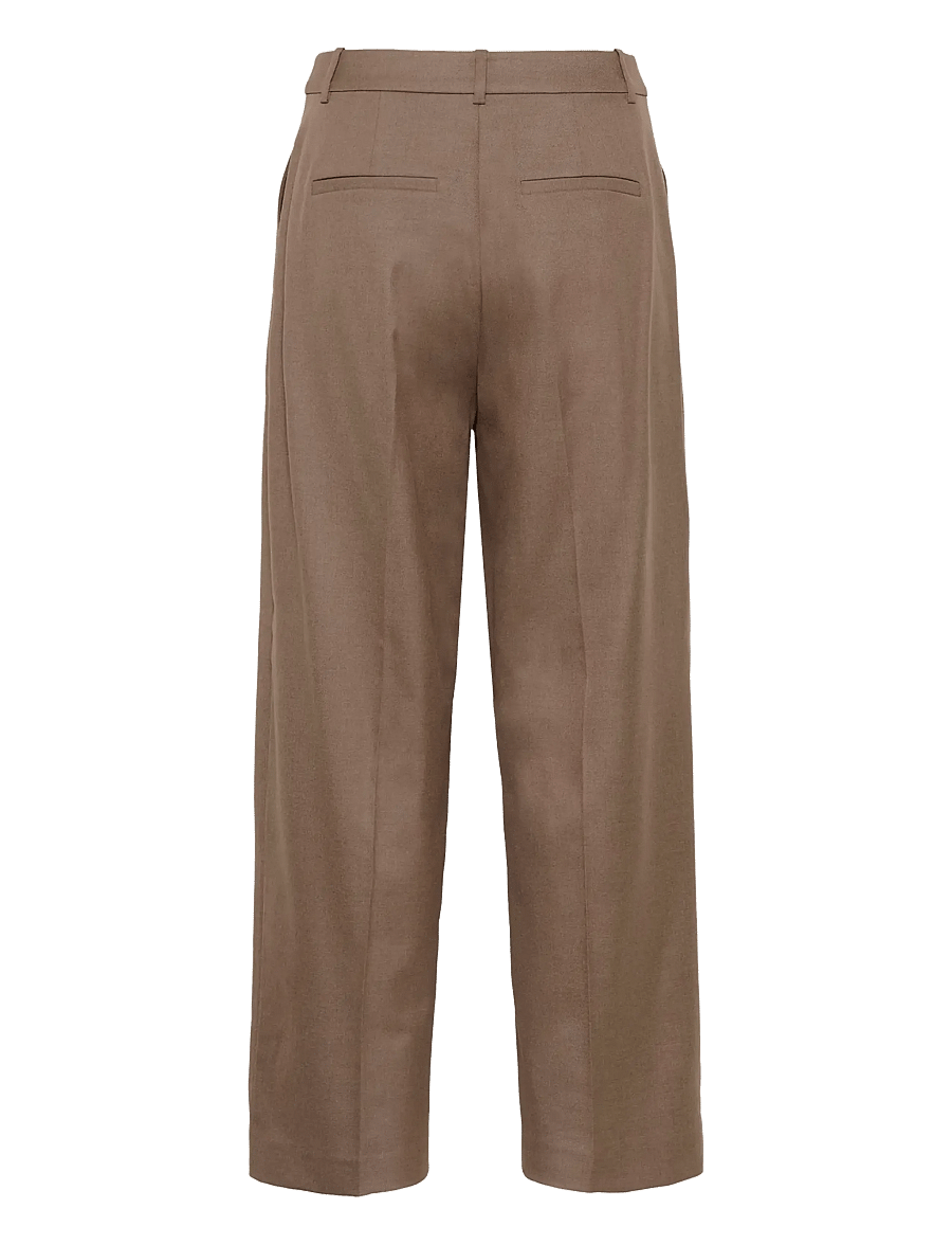 Gestuz - GZpaula MW straight pants NOOS - hose mit geradem bein - dark timberwolf melange - 1