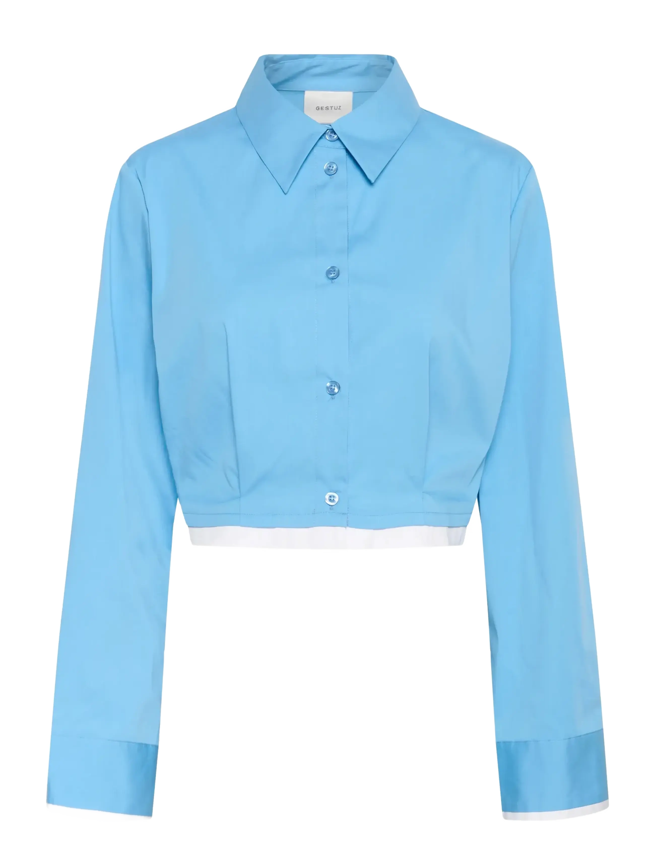 Gestuz GZopy cropped shirt - Tøj - AZURE BLUE / blue