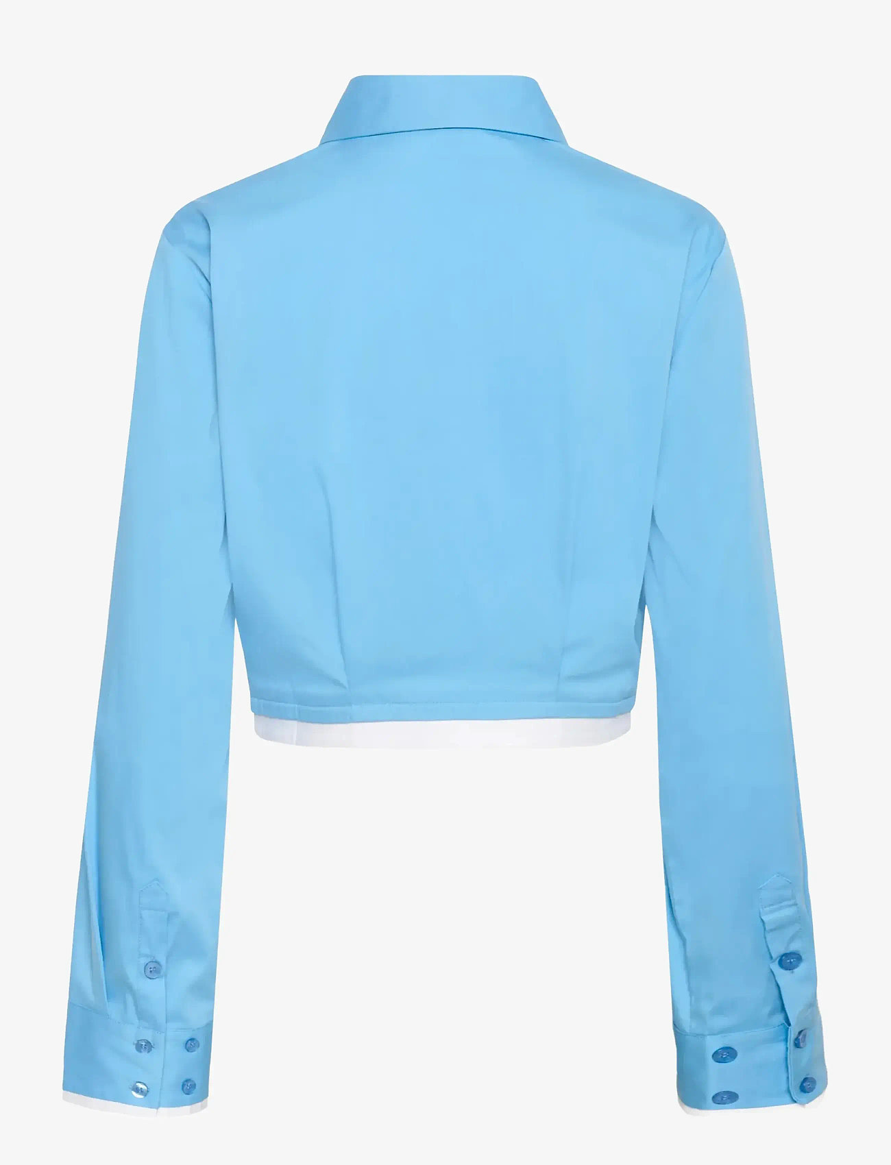 Gestuz - GZopy cropped shirt - långärmade skjortor - azure blue - 2