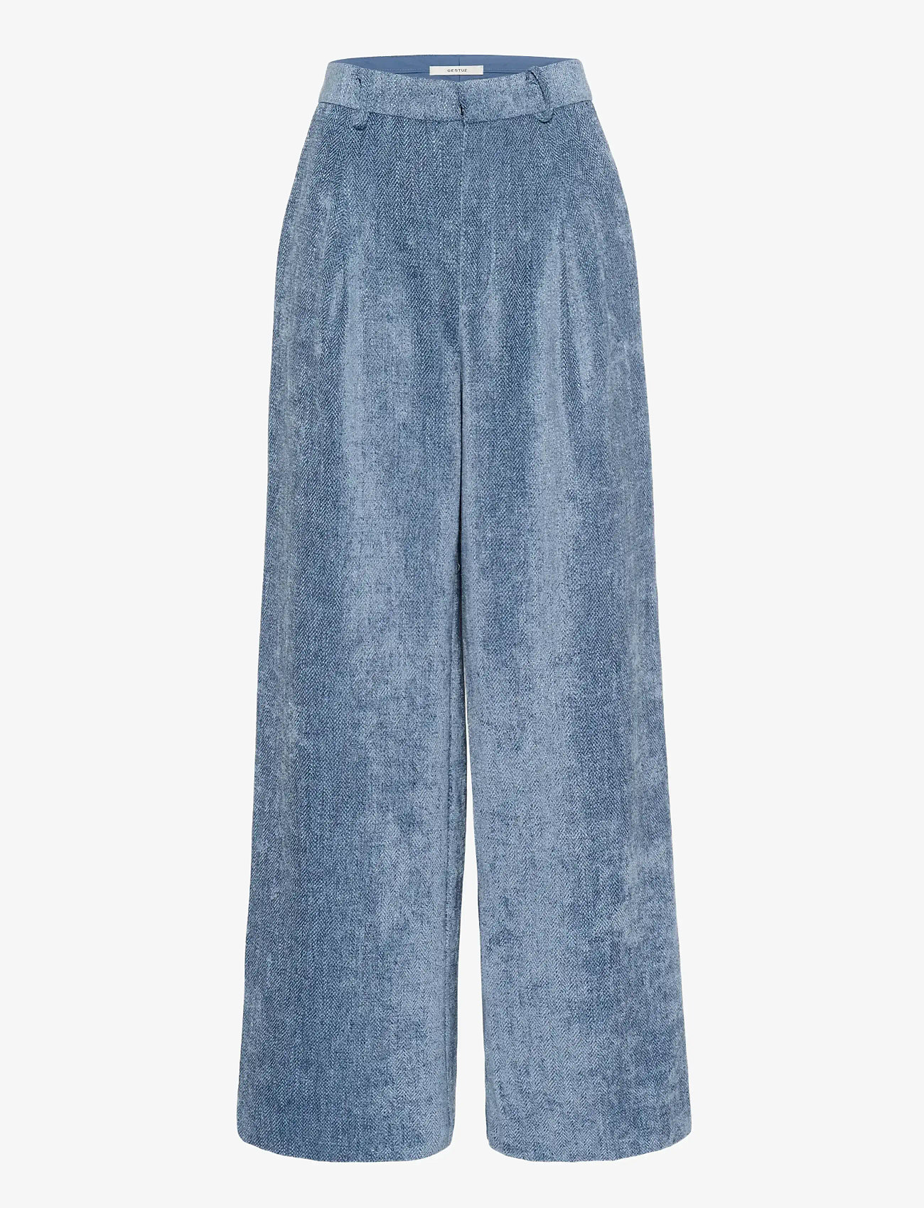 Gestuz - GZvally HW wide pants - vida byxor - denim blue - 1