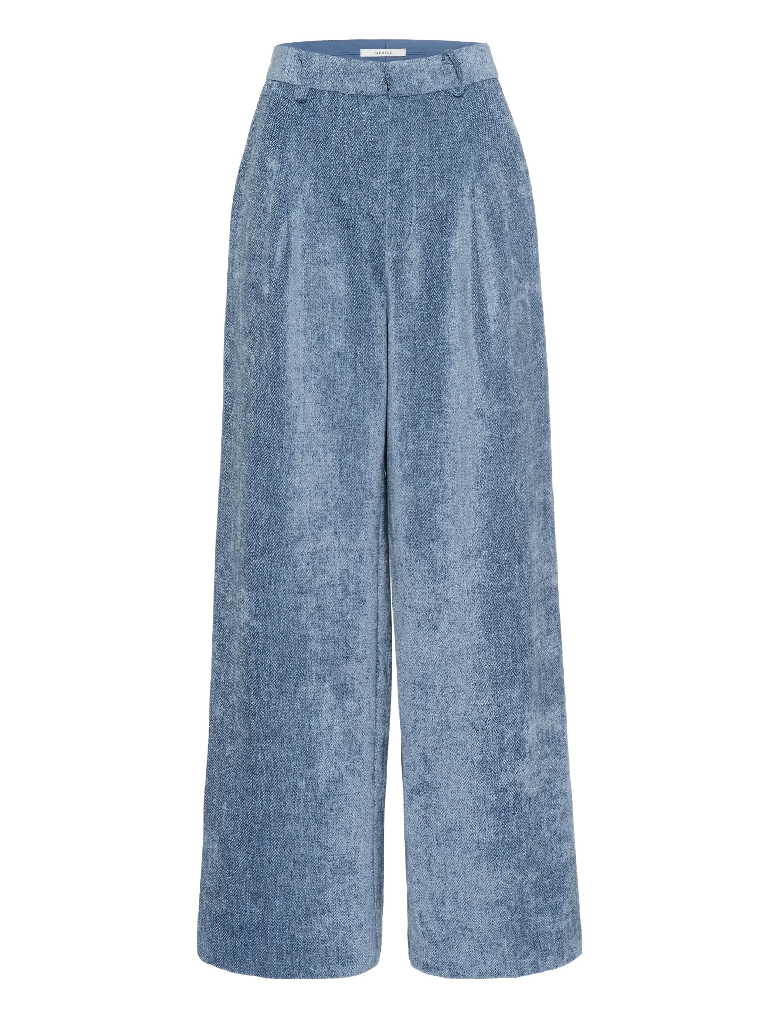 Gestuz GZvally HW wide pants - Püksid - DENIM BLUE / blue