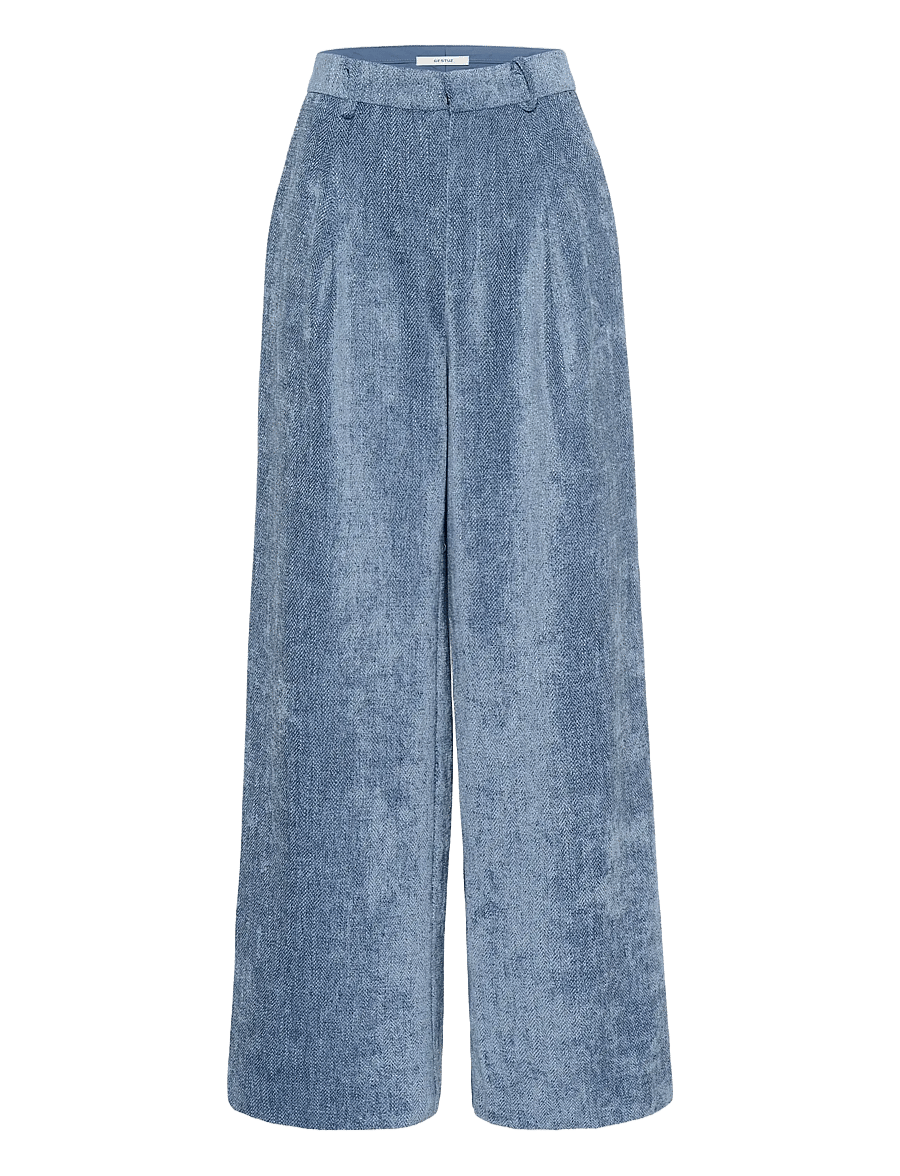 Gestuz - GZvally HW wide pants - hosen mit weitem bein - denim blue - 1
