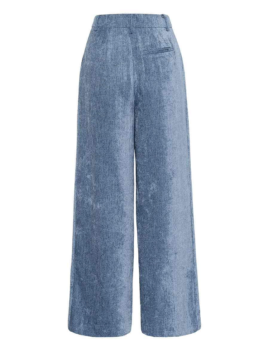 Gestuz - GZvally HW wide pants - hosen mit weitem bein - denim blue - 2