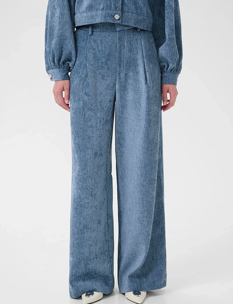 Gestuz - GZvally HW wide pants - hosen mit weitem bein - denim blue - 0