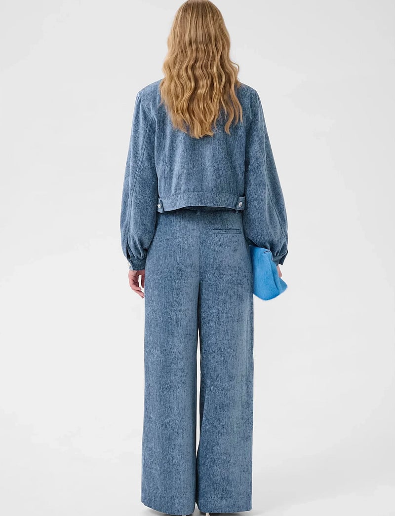 Gestuz - GZvally HW wide pants - vida byxor - denim blue - 4