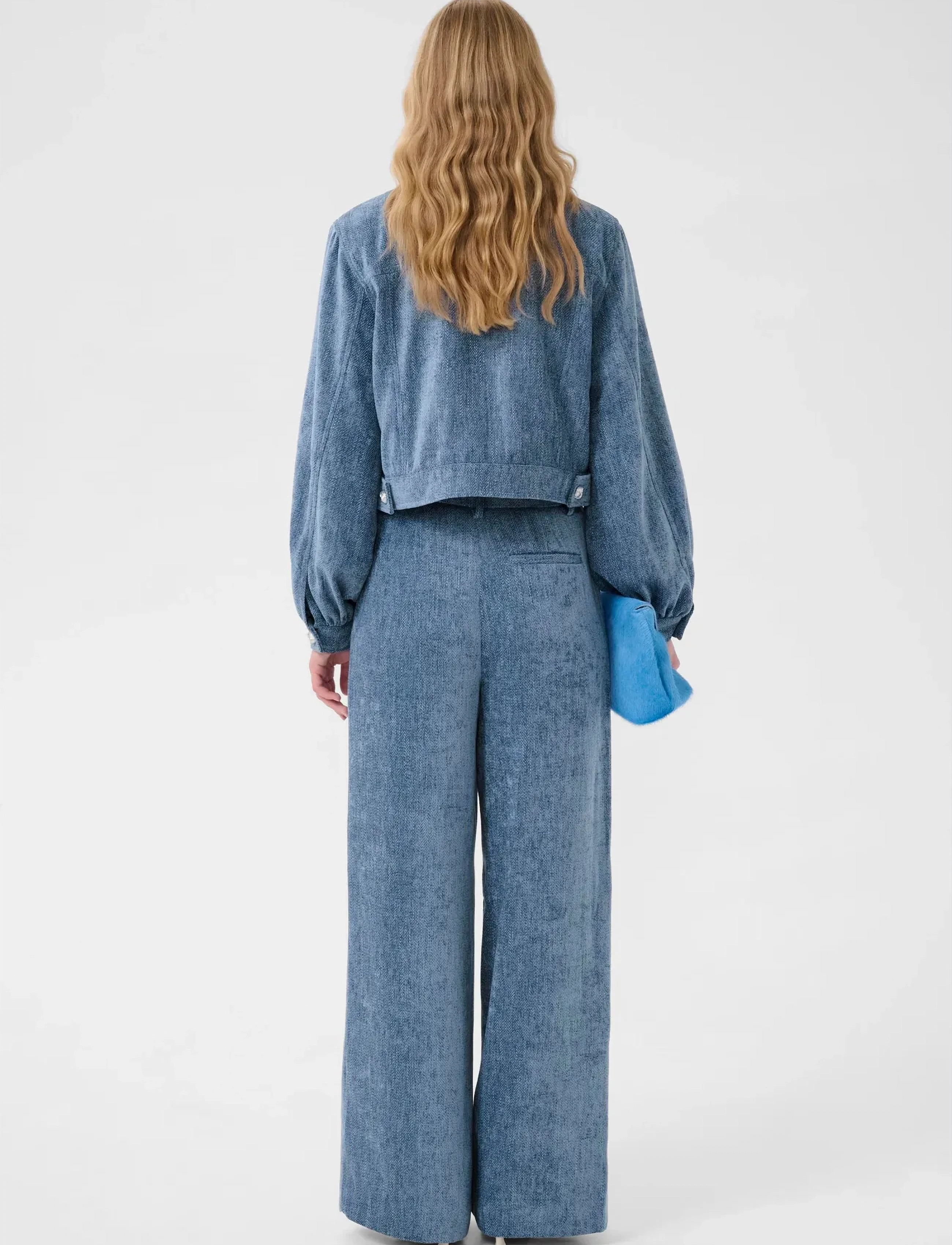 Gestuz - GZvally HW wide pants - bukser med brede ben - denim blue - 4