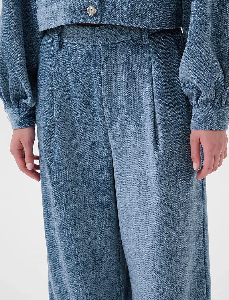 Gestuz - GZvally HW wide pants - vida byxor - denim blue - 5