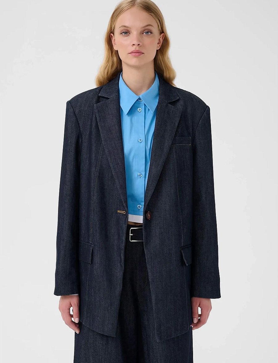 Gestuz - GZelli blazer - einreihige blazer - dark blue unwashed - 0