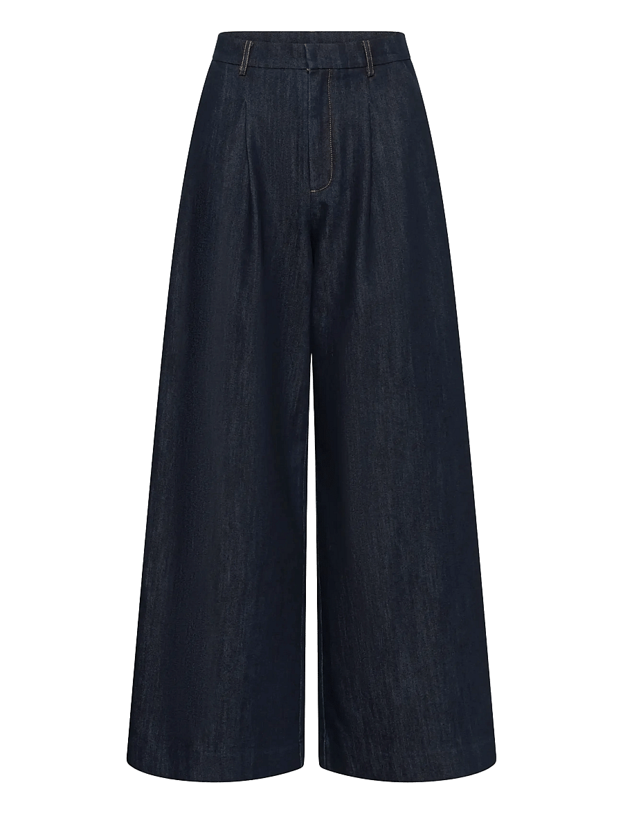 Gestuz - GZelli MW pants - hosen mit weitem bein - dark blue rinse - 1
