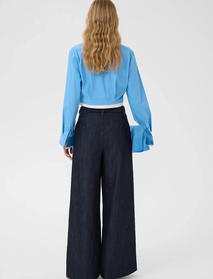 Gestuz - GZelli MW pants - bukser med brede ben - dark blue rinse - 4