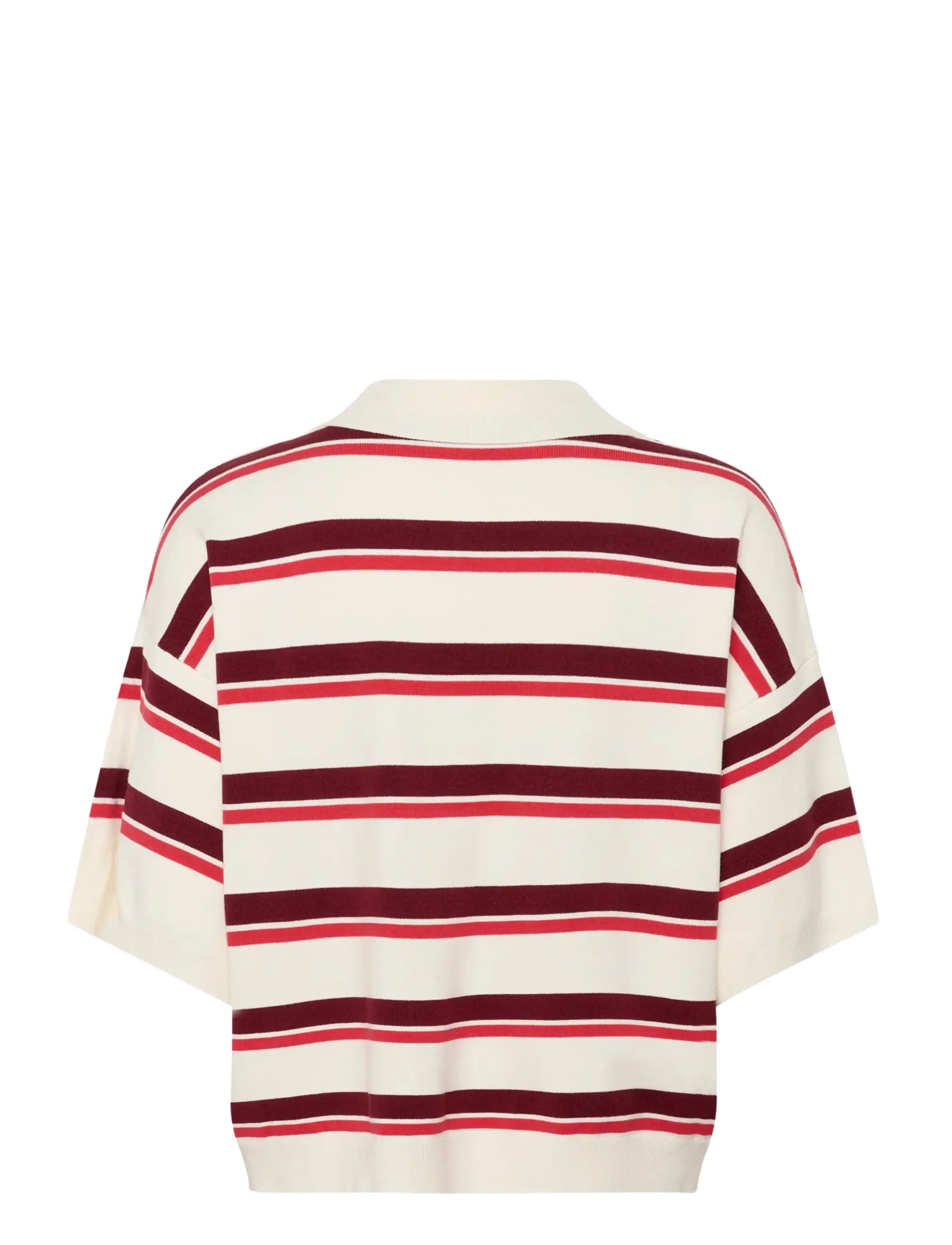 Gestuz - GZtaia ss polo pullover - poloshirts - egret/cabernet/poinsettia - 2