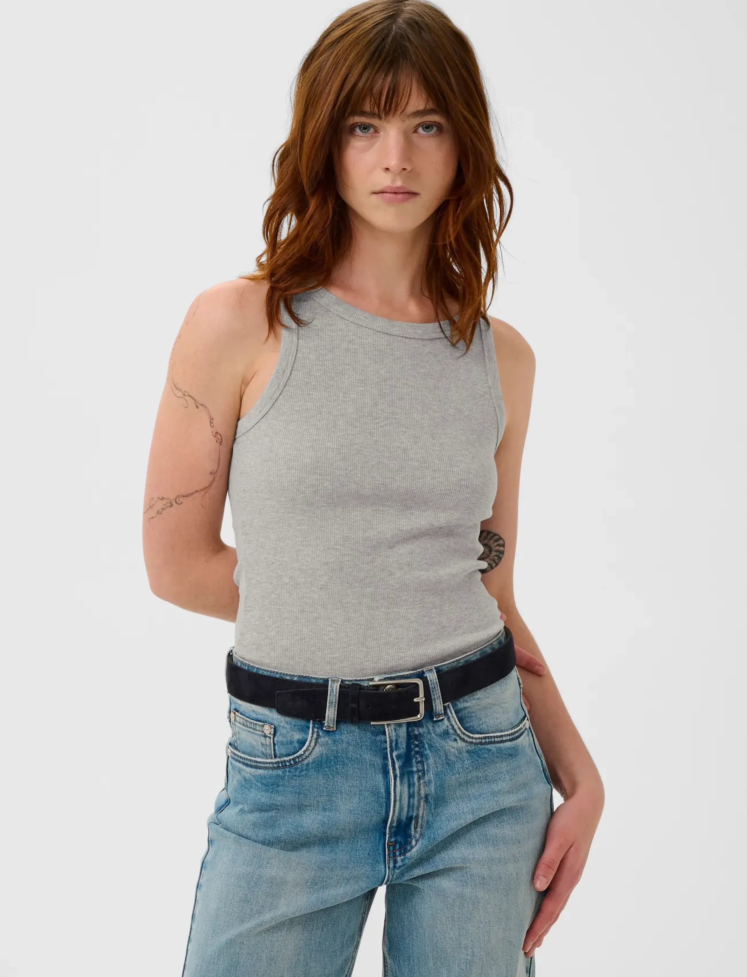 Gestuz GZdrew sl mel top NOOS - Ärmellose Tops - GREY MÉLANGE / grey