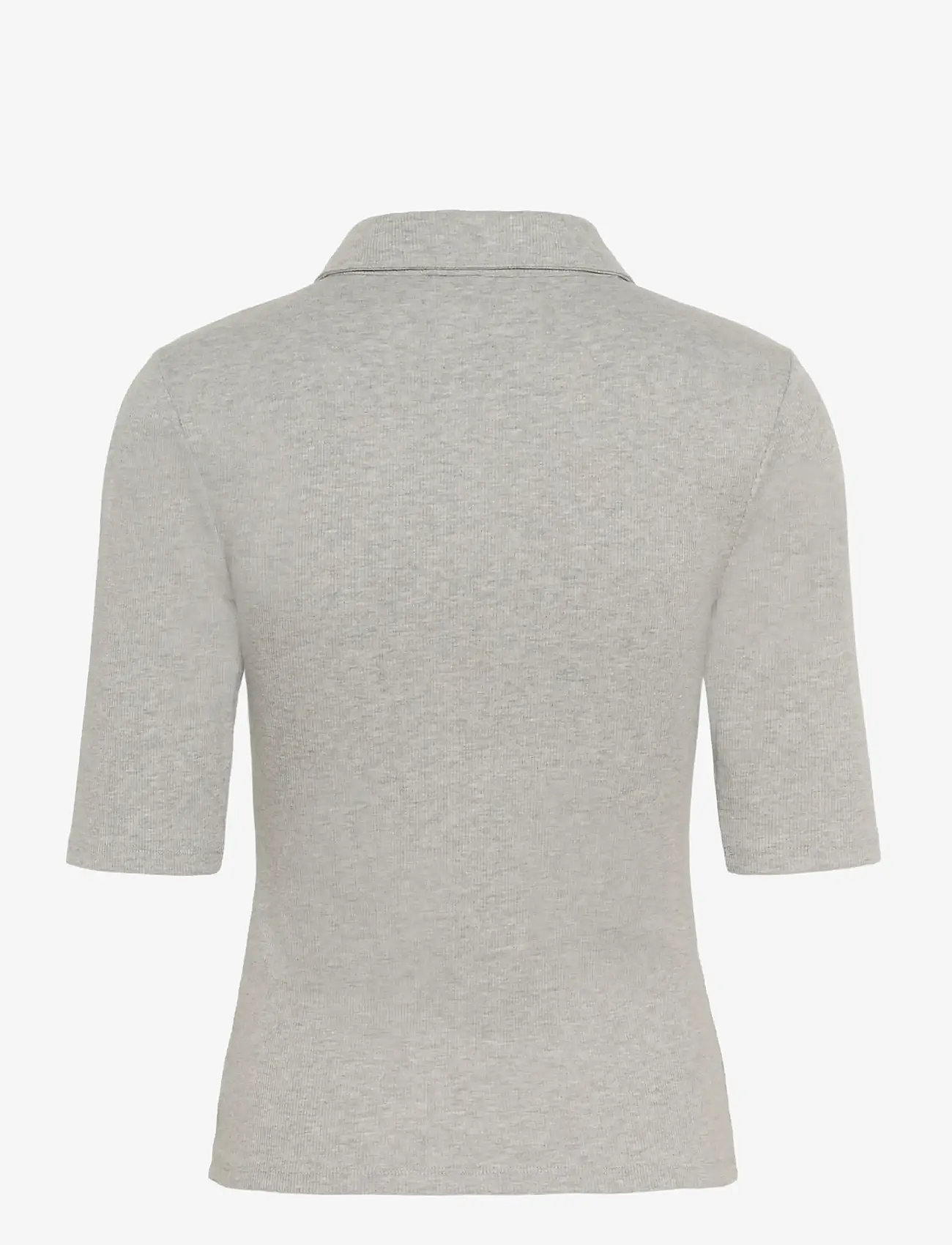 Gestuz - GZdrew polo mel top NOOS - t-shirts - grey mÉlange - 2