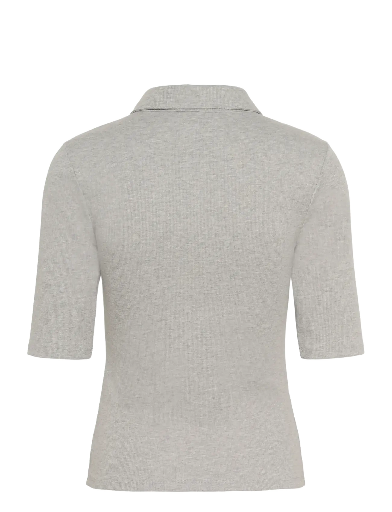 Gestuz - GZdrew polo mel top NOOS - t-shirts - grey mÉlange - 2
