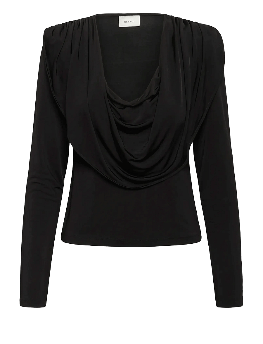 Gestuz - GZlaily ls top - långärmade toppar - black - 1