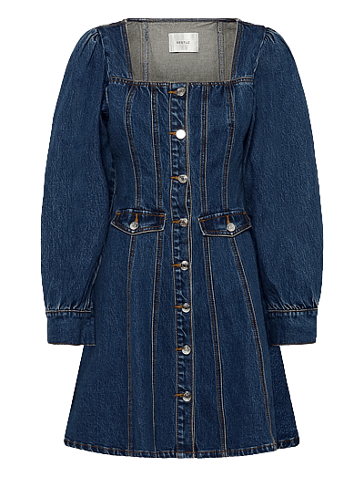 gestuz denim dress Denim Long Sleeve Midi Dress