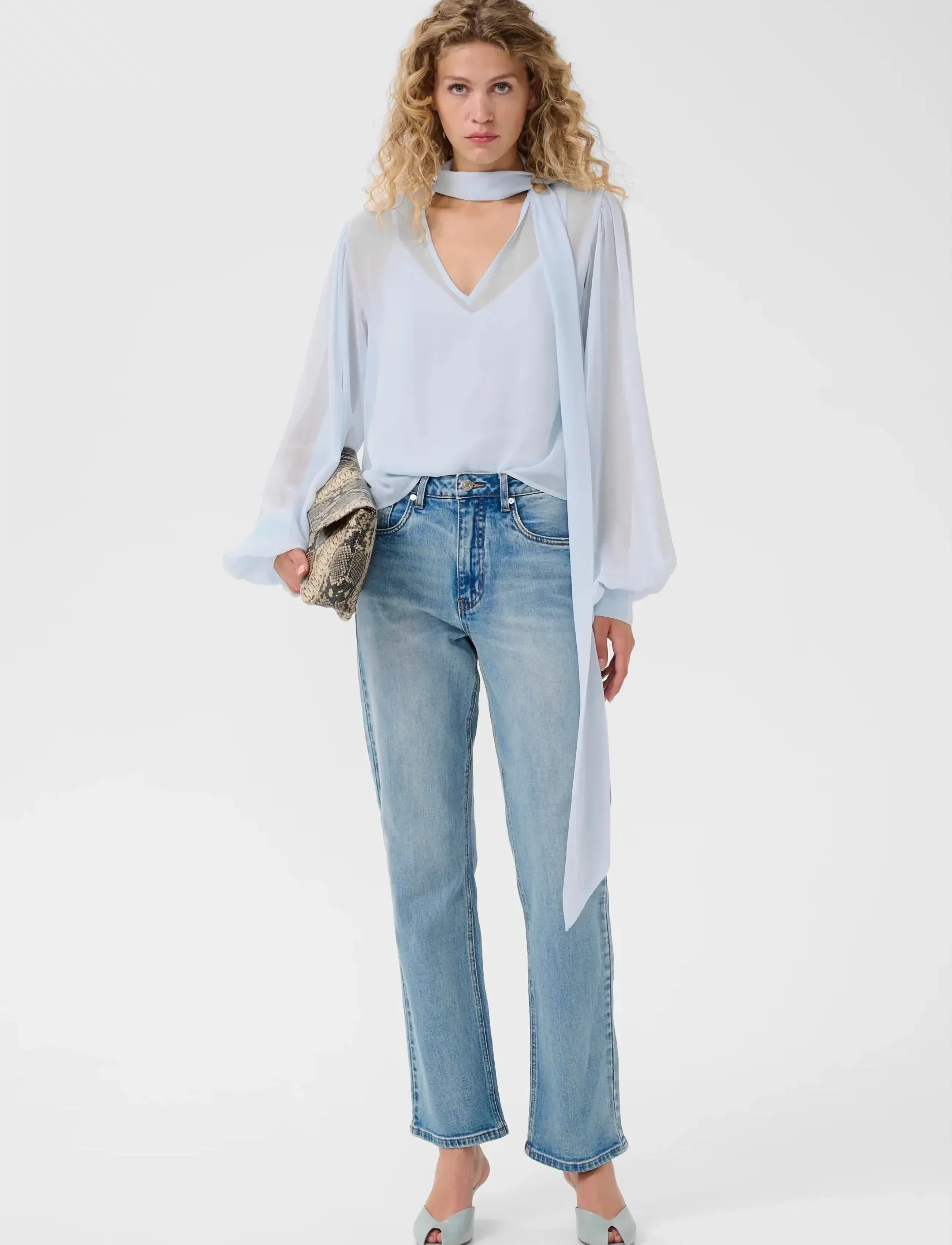 Gestuz - GZzurina blouse - langærmede bluser - blue finch - 3