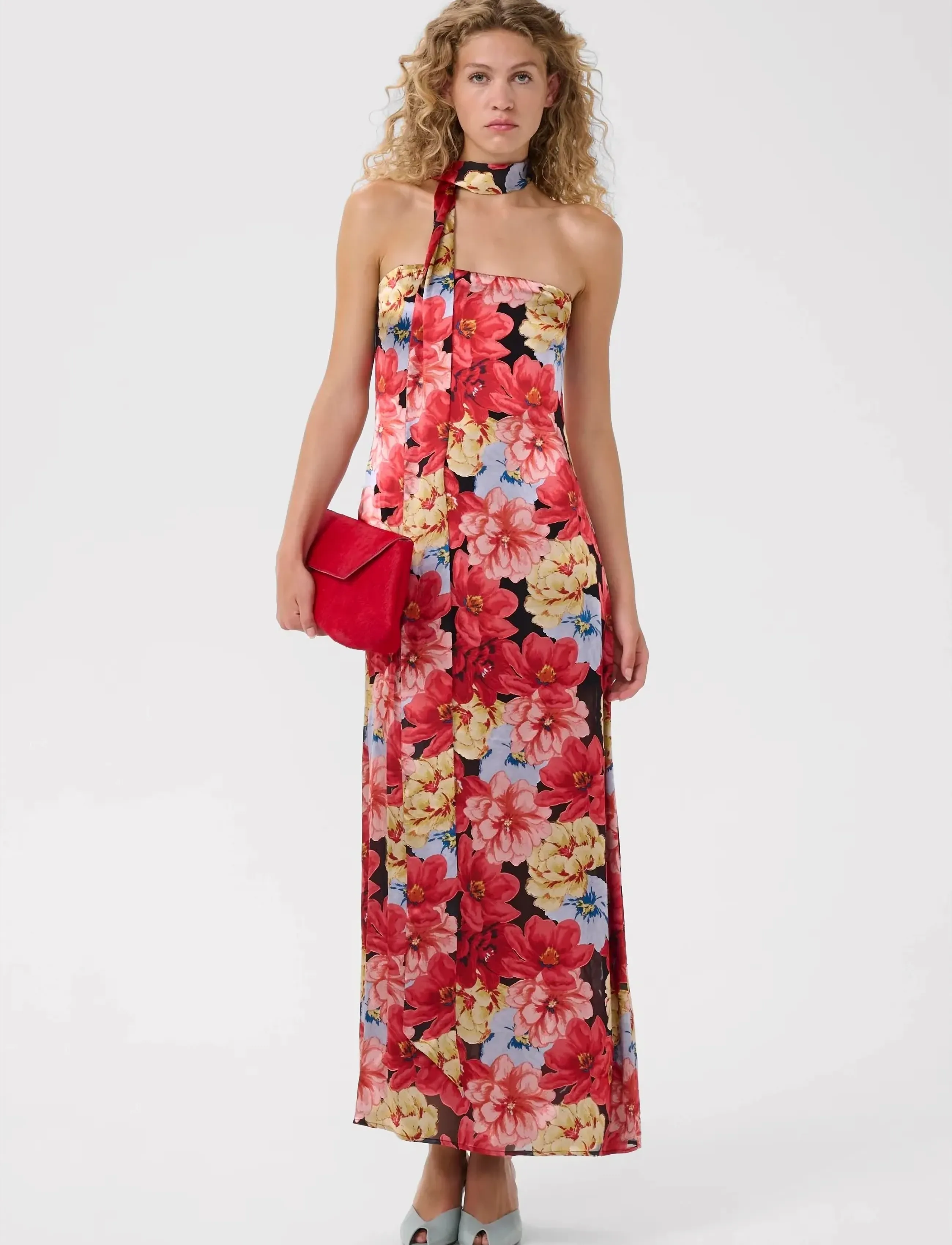 Gestuz GZsigrida P silk dress - Cocktailklänningar - DESSERT FLOWER MULTI / red