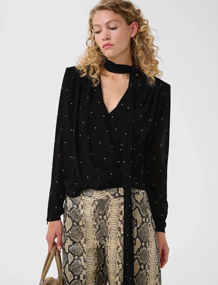 Gestuz - GZdorthie P blouse - langærmede bluser - khaki dot - 0