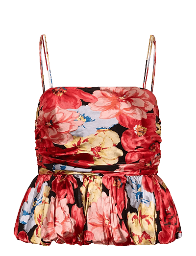 Gestuz GZsigrida P silk top - Crop tops - DESSERT FLOWER MULTI / red