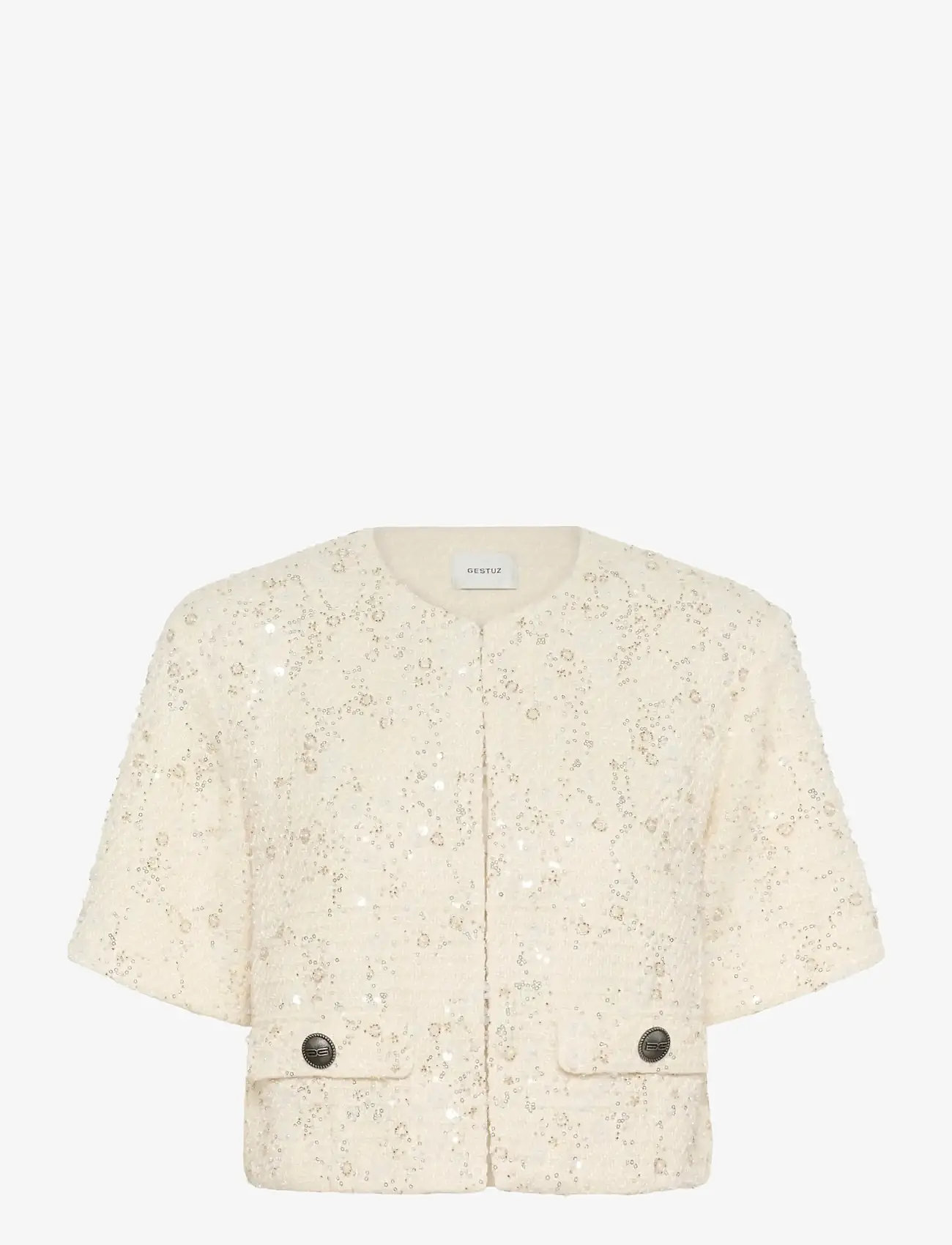 Gestuz - GZchanaya SS jacket - forårsjakker - off white pearls - 1