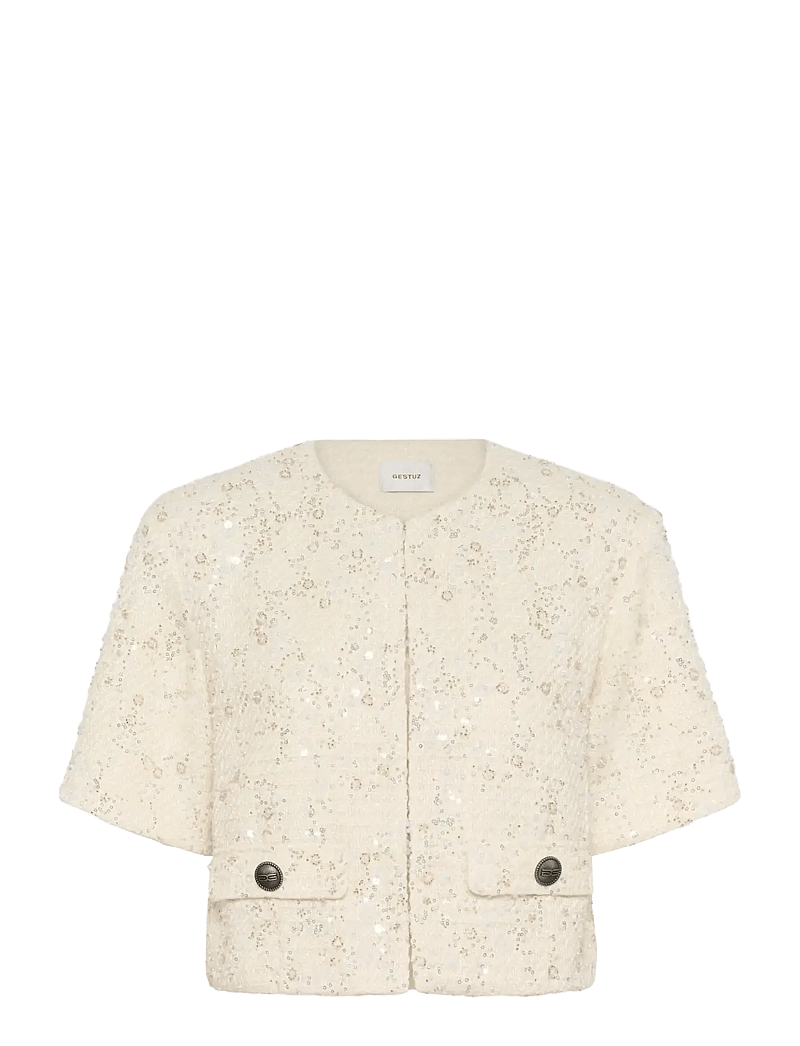 Gestuz - GZchanaya SS jacket - forårsjakker - off white pearls - 1