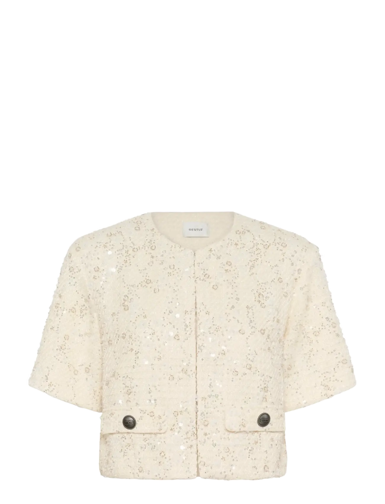 Gestuz - GZchanaya SS jacket - spring jackets - off white pearls - 1
