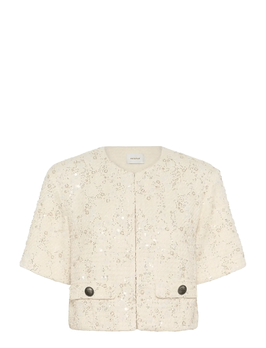 Gestuz - GZchanaya SS jacket - light jackets - off white pearls - 1