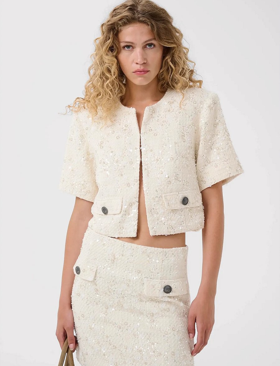 Gestuz - GZchanaya SS jacket - light jackets - off white pearls - 0