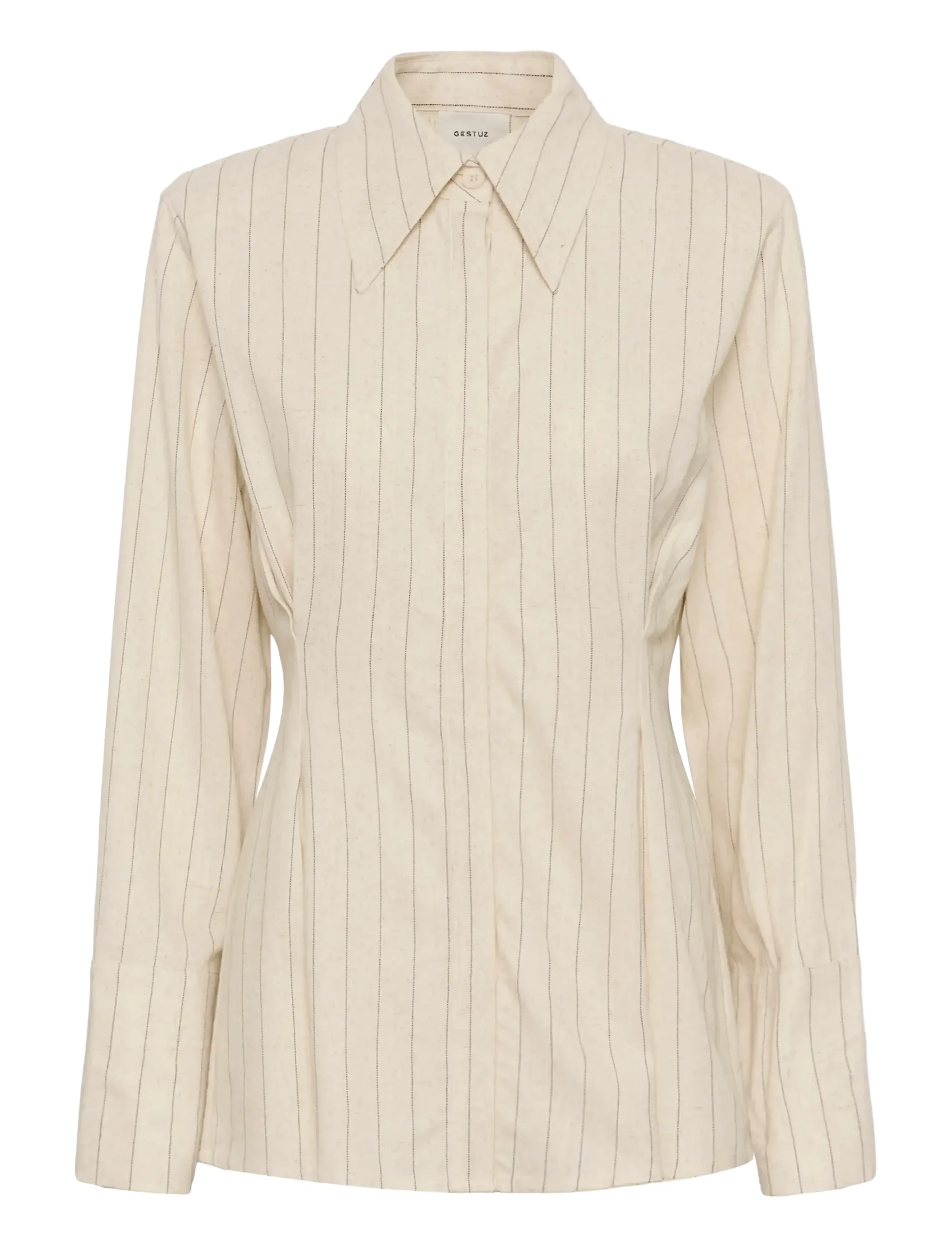 Gestuz GZtascha shirt - Bluser & Skjorter - FROZEN DEW PINSTRIPE / cream