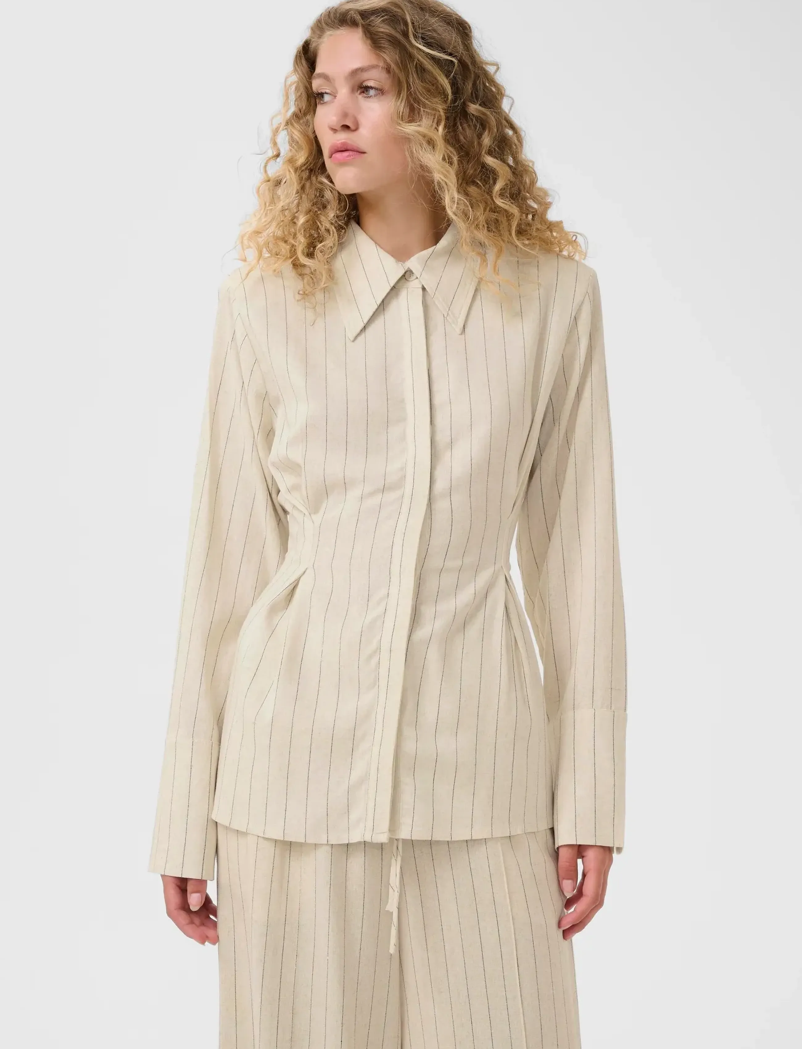 Gestuz GZtascha shirt - Särgid - FROZEN DEW PINSTRIPE / cream