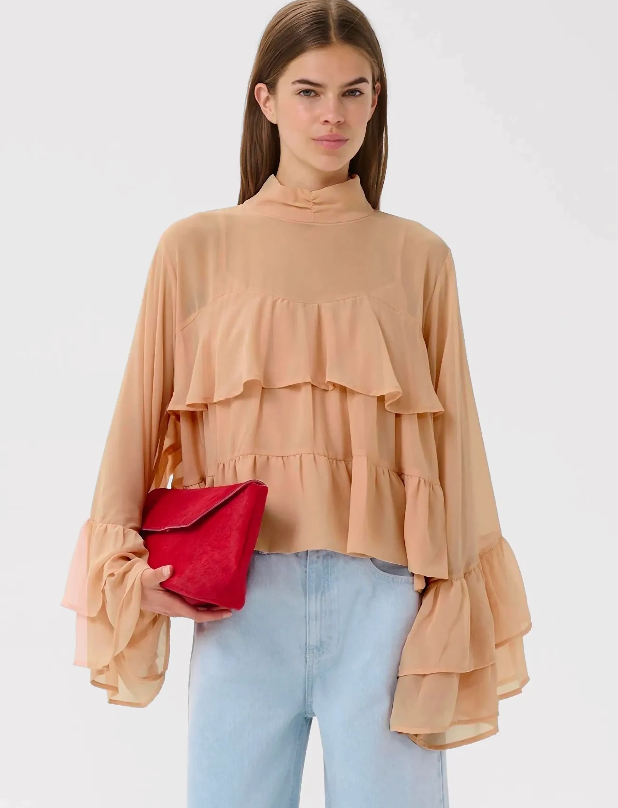 Gestuz Gzchiffany Blouse, 34, Pink, Bluser > Langærmede, Dame