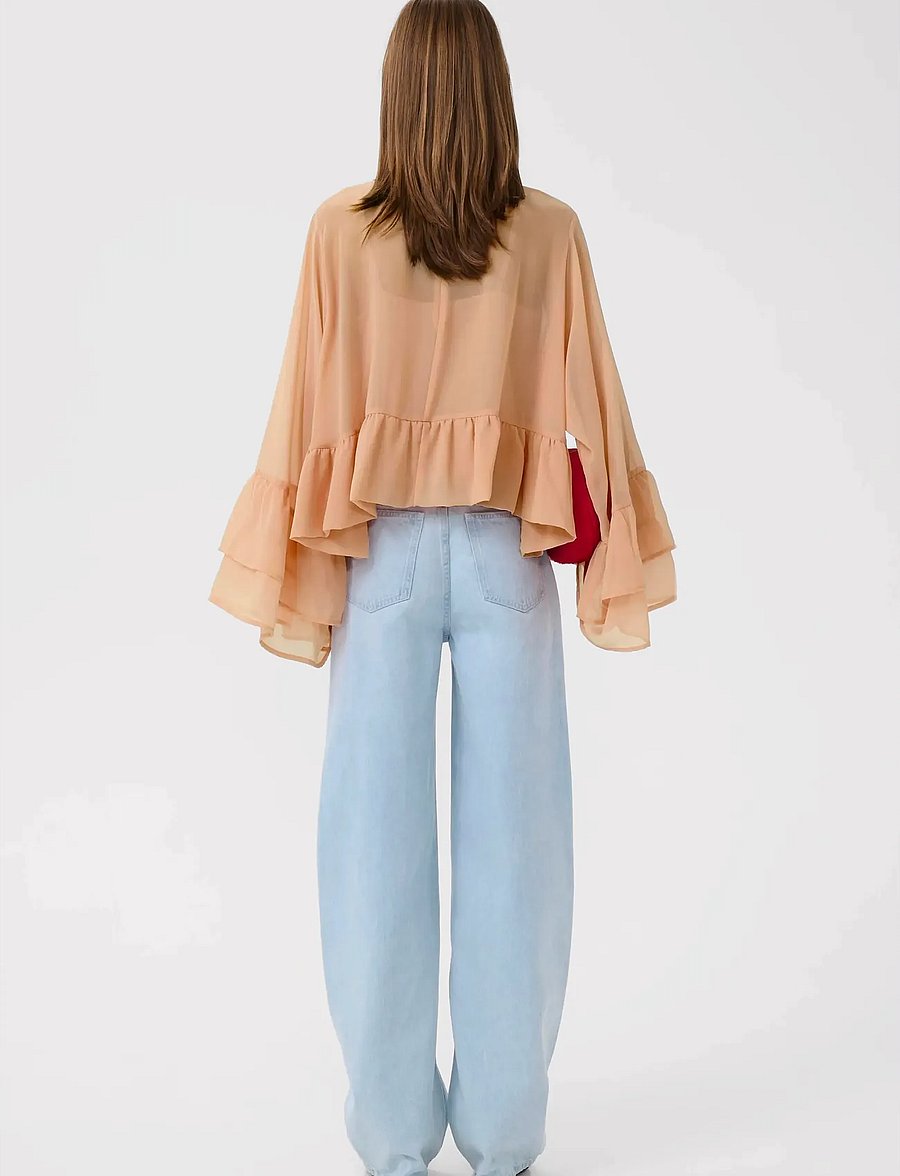 Gestuz - GZchiffany blouse - long sleeved blouses - maple sugar - 4