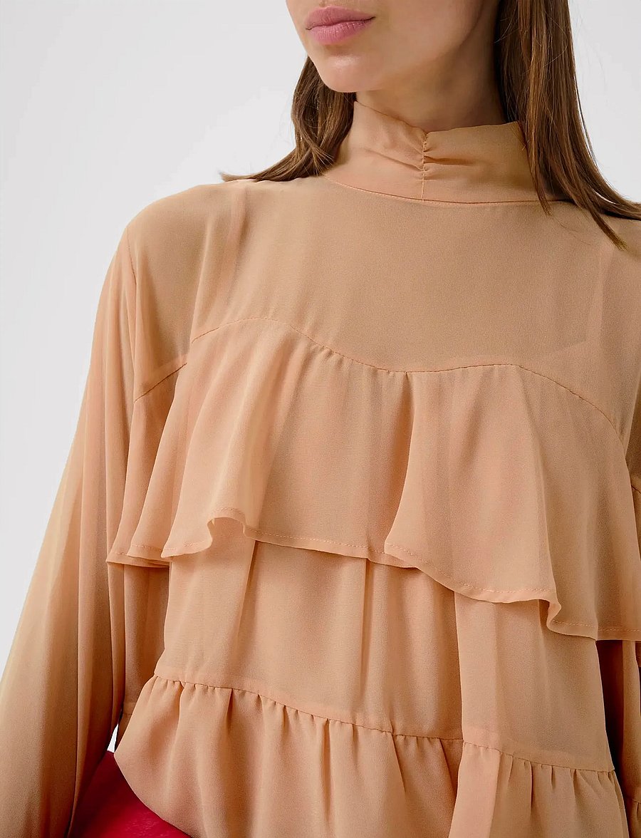 Gestuz - GZchiffany blouse - long sleeved blouses - maple sugar - 5
