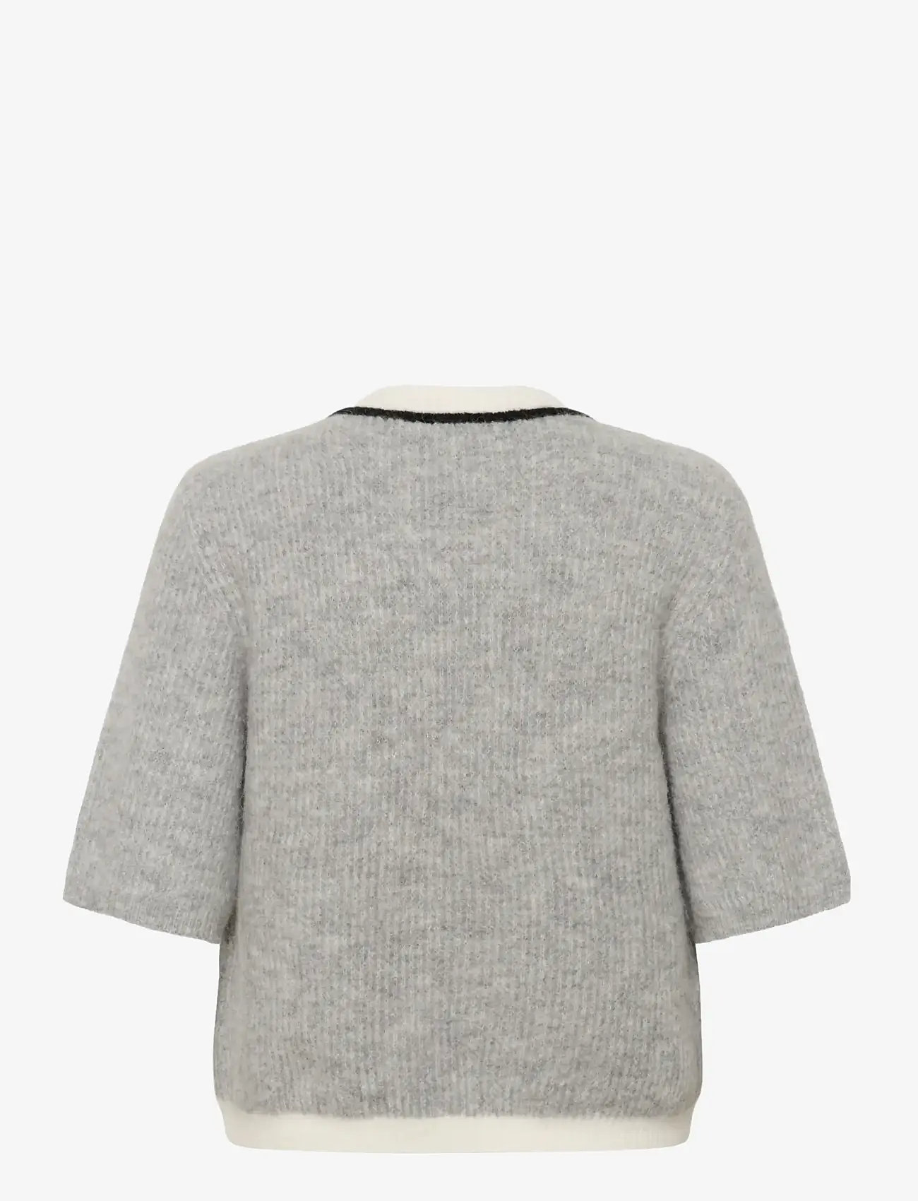 Gestuz - GZalpha contrast cardigan - koftor - light grey melange - 2