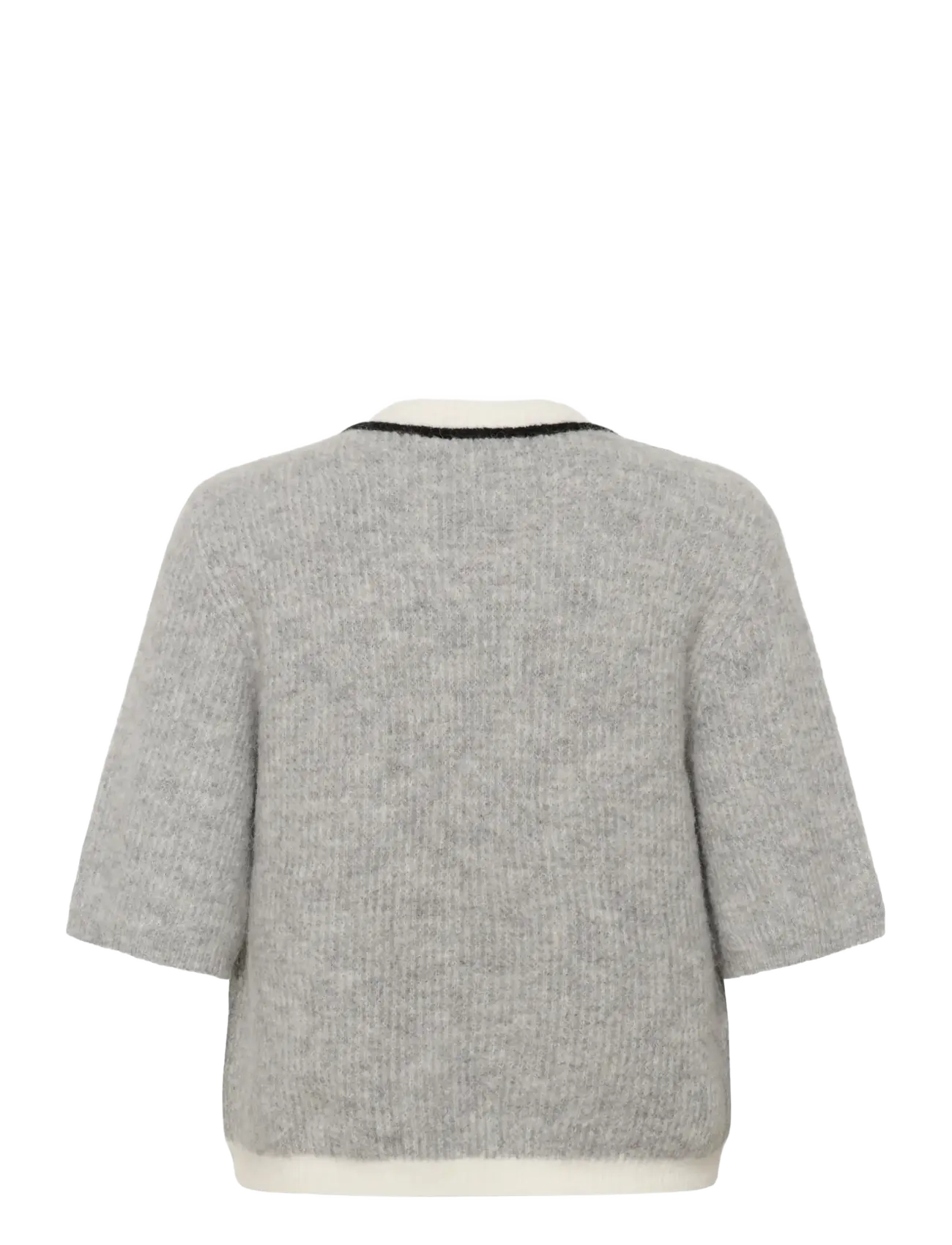 Gestuz - GZalpha contrast cardigan - cardigans - light grey melange - 2