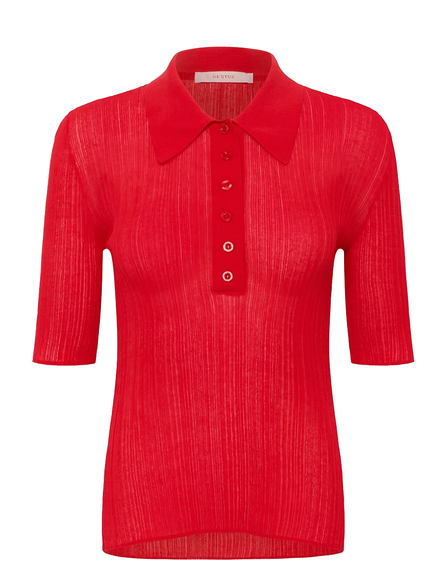 Gestuz - GZclene top - polo shirts - tomato - 1