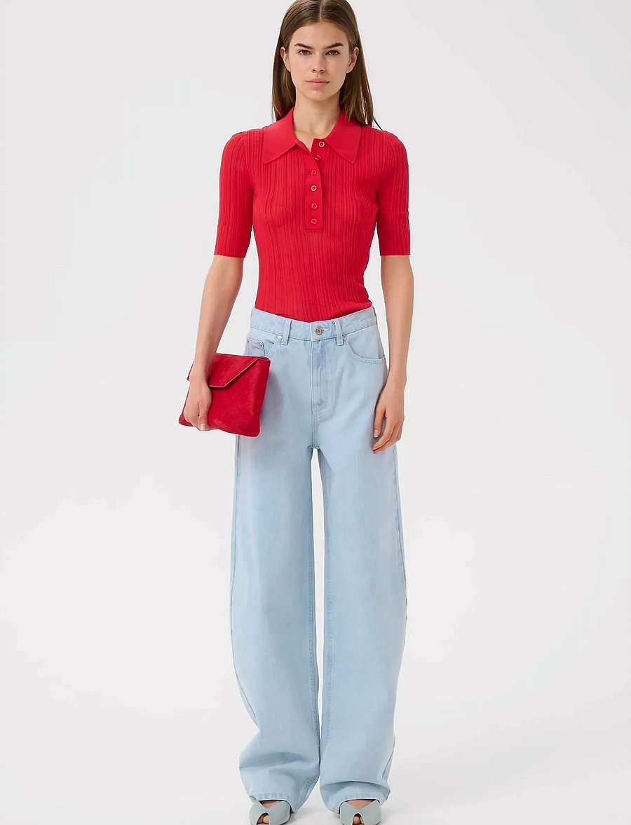 Gestuz - GZclene top - polo shirts - tomato - 3