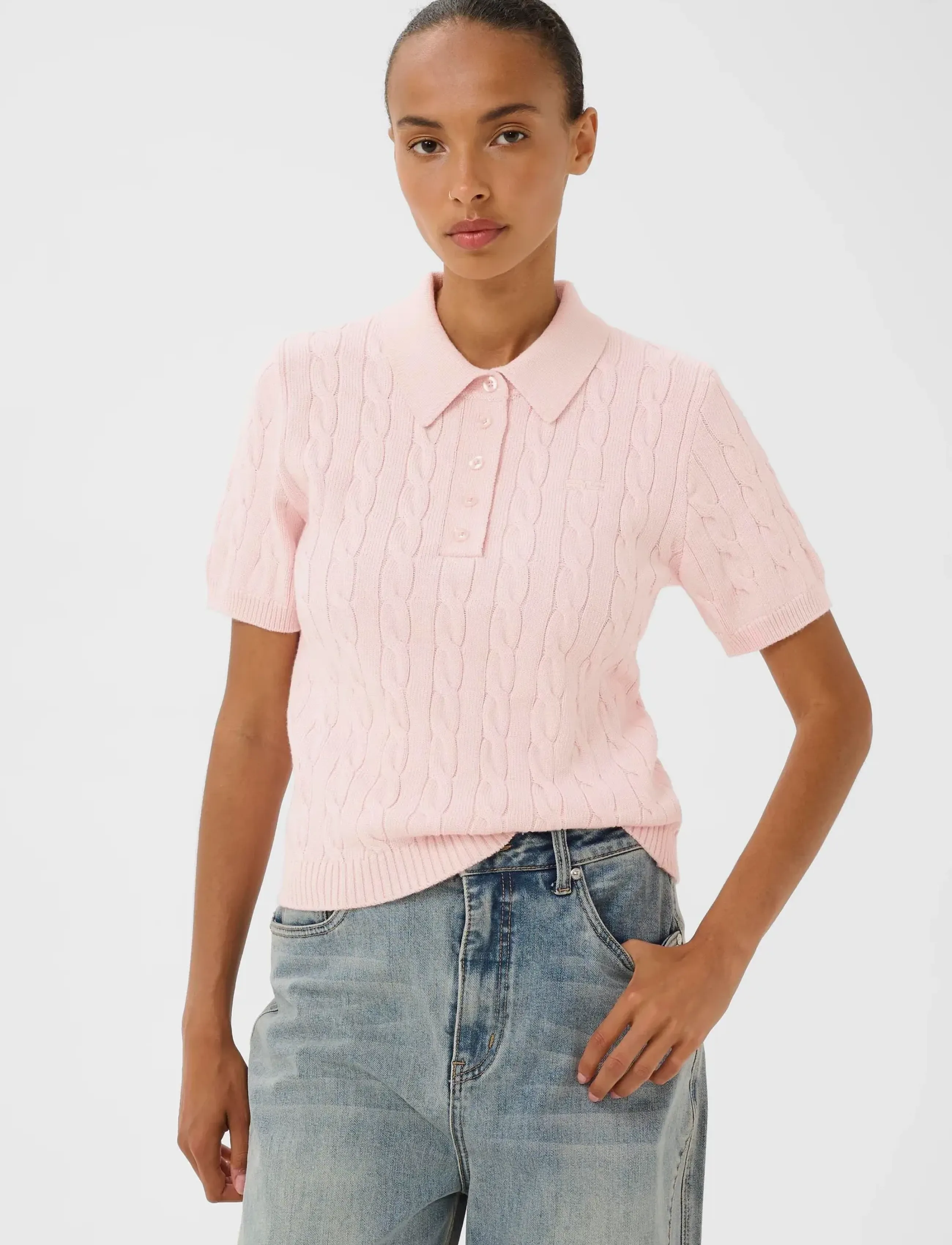 Gestuz GZthilla polo pullover - T-shirts & Toppe - BALLET SLIPPER / pink/rose