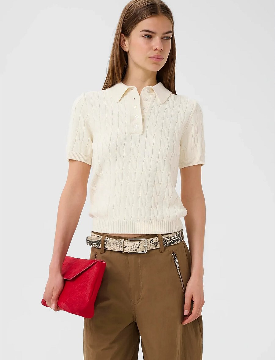 Gestuz - GZthilla polo pullover - striktrøjer - egret - 0