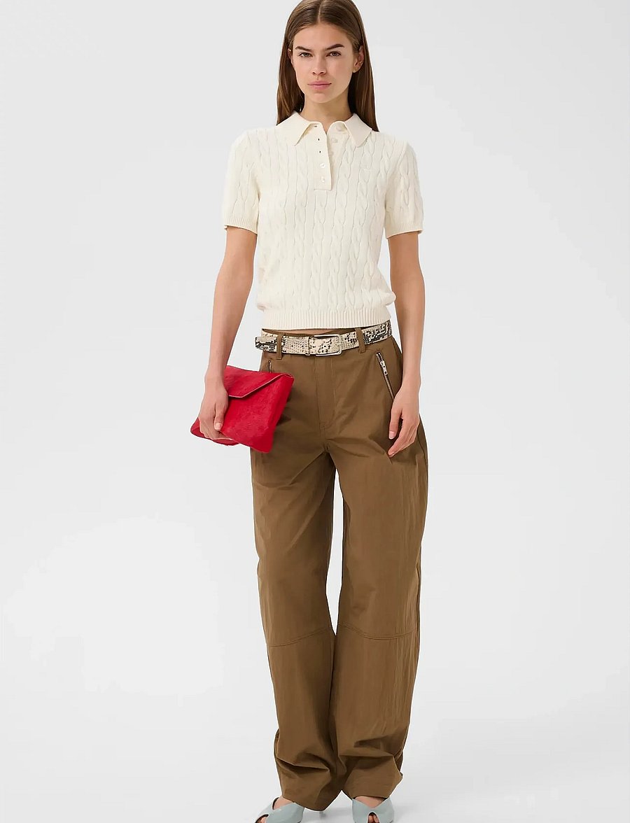 Gestuz - GZthilla polo pullover - striktrøjer - egret - 3